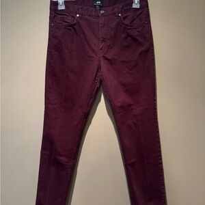 H&M Red Skinny Pants Modern Fit